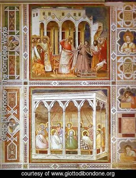 Giotto Di Bondone - Christ Purging The Temple And Pentecost 1304-1306