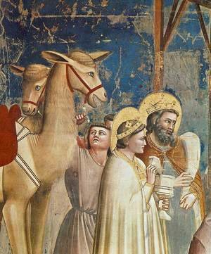 Giotto Di Bondone - No. 18 Scenes from the Life of Christ- 2. Adoration of the Magi (detail) 1304-06