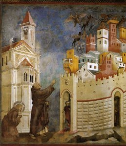 Legend of St Francis- 10. Exorcism of the Demons at Arezzo 1297-99